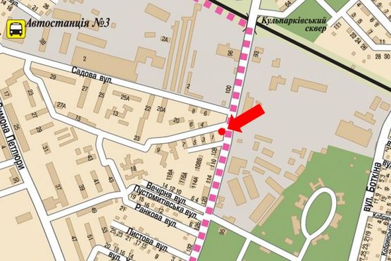 Схема рекламной плоскости по адресу Кульпарковская ул., 93 / Садовая ул. Схема рекламной плоскости по адресу Кульпарковская ул., 93 / Садовая ул.