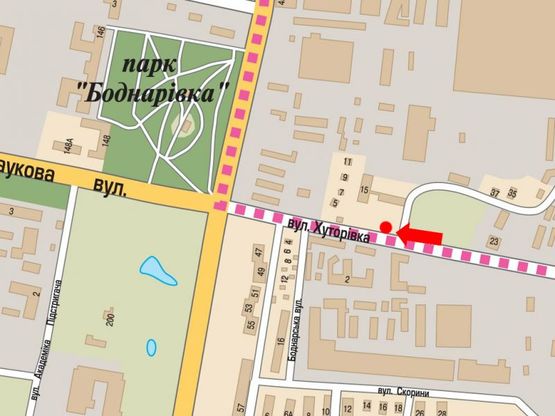 Схема рекламной плоскости по адресу Хуторовка ул. / Научная ул. / Стрыйская ул., остановка