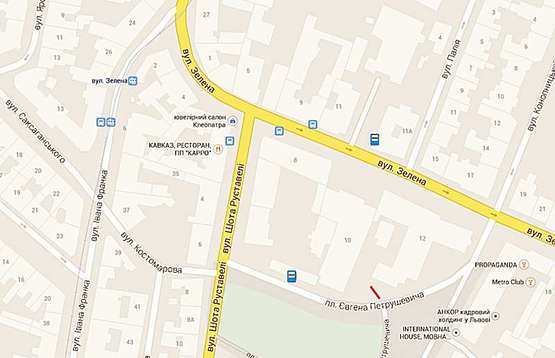 Схема рекламної площини за адресою пл. Петрушевича Схема рекламної площини за адресою пл. Петрушевича