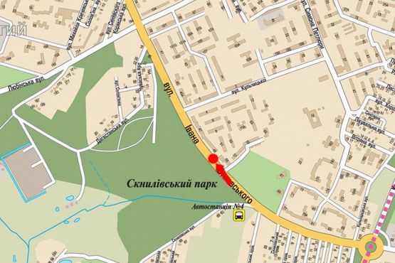 Схема рекламної площини за адресою Выговского ул., 49-55, в сторону ул. Любинская Схема рекламної площини за адресою Выговского ул., 49-55, в сторону ул. Любинская