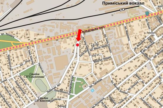 Схема рекламной плоскости по адресу Кульпарковская ул., 15 / ул. Любинская