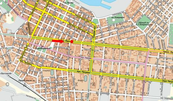 Схема рекламной плоскости по адресу Центральный пр. (бывш. Ленина пр.) / М. Морская ул., бульвар, в сторону ТРЦ "City Center"