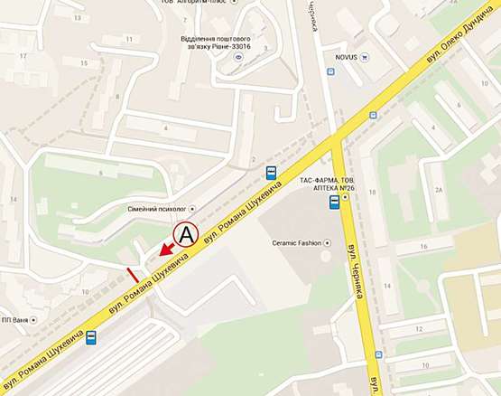 Схема рекламної площини за адресою Шухевича ст. А