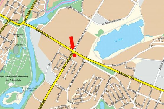 Схема рекламной плоскости по адресу Харьковская ул. / Прокофьева ул., левая