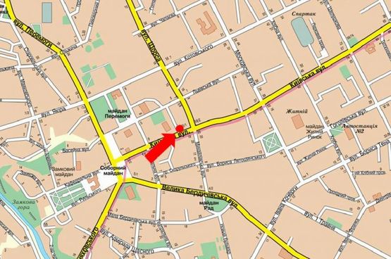 Схема рекламной плоскости по адресу Киевская ул., 17/1 / Покровская ул. (бывш. ул. Щорса)