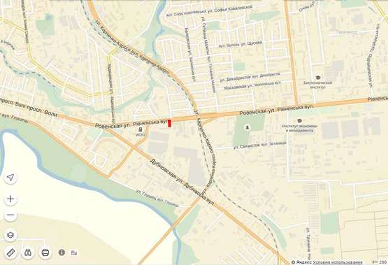 Схема рекламной плоскости по адресу Рівненська Схема рекламной плоскости по адресу Рівненська