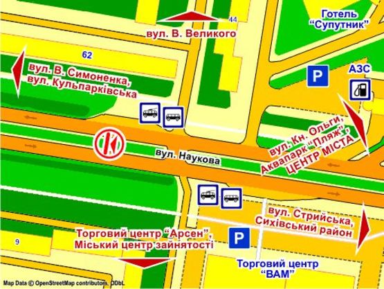 Схема рекламной плоскости по адресу вул. Наукова, 62 (на р/с, з вул. Кн. Ольги), призма 3 Схема рекламной плоскости по адресу вул. Наукова, 62 (на р/с, з вул. Кн. Ольги), призма 3