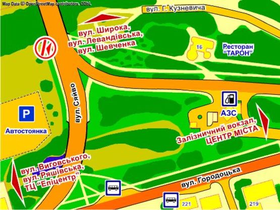 Схема рекламной плоскости по адресу вул. Сяйво, справа, призма 2 Схема рекламной плоскости по адресу вул. Сяйво, справа, призма 2