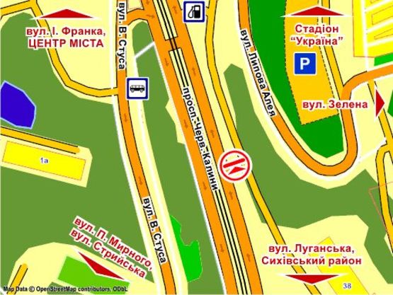 Схема рекламної площини за адресою пер. вул. Стуса - пр. Черв. Калини , призма 2 Схема рекламної площини за адресою пер. вул. Стуса - пр. Черв. Калини , призма 2