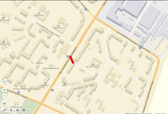 Схема рекламної площини за адресою 15 квітня - навпроти Бойчуків ("Сільпо")