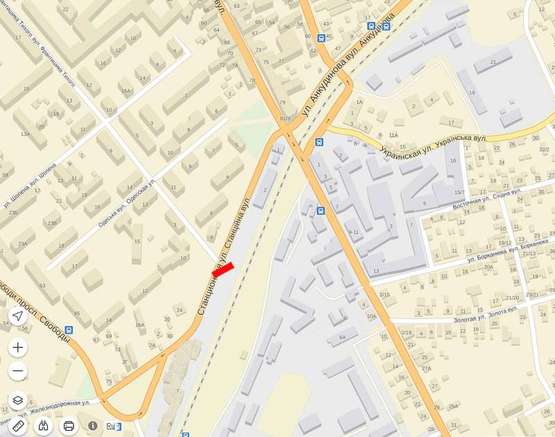 Схема рекламної площини за адресою Вул. Станційна - Ф.Тихого місце №5