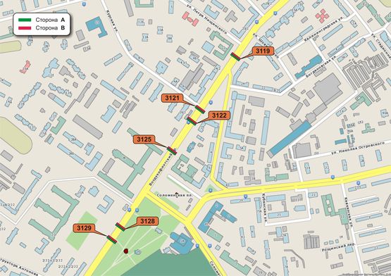 Схема рекламної площини за адресою Воздухофлотский пр, 28 Схема рекламної площини за адресою Воздухофлотский пр, 28