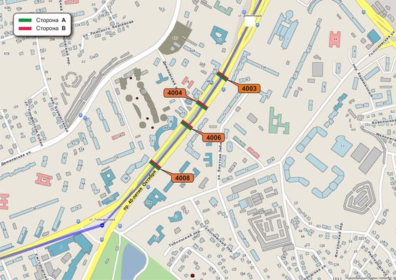 Схема рекламної площини за адресою 40-летия Октября пр, 59 Схема рекламної площини за адресою 40-летия Октября пр, 59