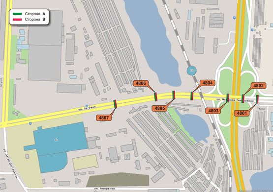 Схема рекламної площини за адресою Луговая ул., Схема рекламної площини за адресою Луговая ул.,