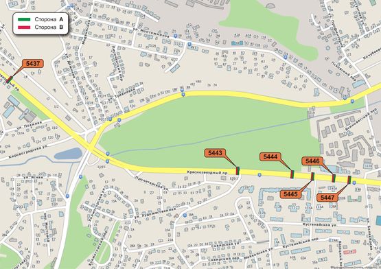 Схема рекламної площини за адресою Краснозвездный пр, 130 Схема рекламної площини за адресою Краснозвездный пр, 130