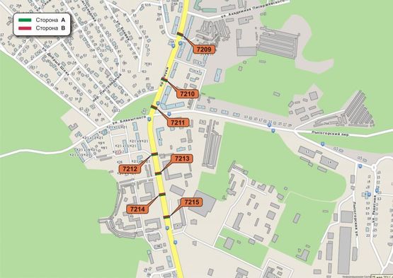 Схема рекламної площини за адресою Науки пр, 47 Схема рекламної площини за адресою Науки пр, 47