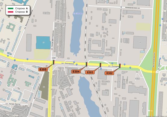 Схема рекламної площини за адресою Полярная ул., Схема рекламної площини за адресою Полярная ул.,