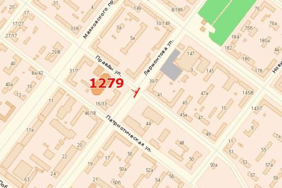 Схема рекламної площини за адресою Леоніда Жаботинського вул. (Правди вул.) - Лермонтова вул. Схема рекламної площини за адресою Леоніда Жаботинського вул. (Правди вул.) - Лермонтова вул.