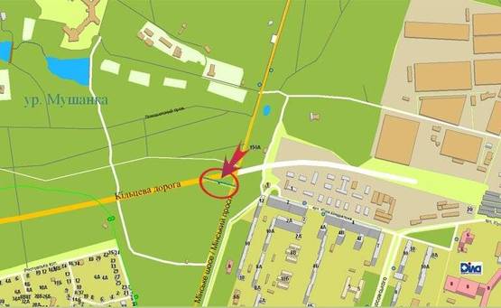 Схема рекламной плоскости по адресу Новая кольцевая дорога/пр-т Минский (А) правая Схема рекламной плоскости по адресу Новая кольцевая дорога/пр-т Минский (А) правая