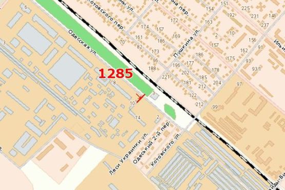 Схема рекламной плоскости по адресу Одеська вул., 14 Схема рекламной плоскости по адресу Одеська вул., 14