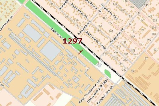 Схема рекламной плоскости по адресу Одеська вул., 8