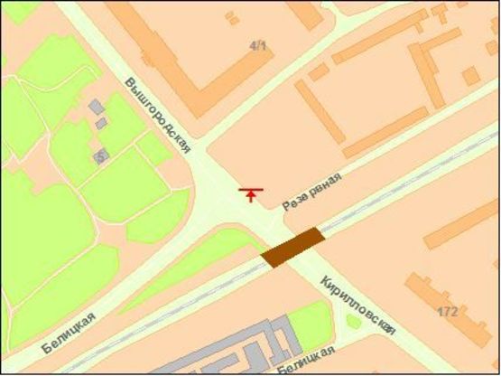 Схема рекламної площини за адресою Вышгородская ул. / Фрунзе ул., из центра Схема рекламної площини за адресою Вышгородская ул. / Фрунзе ул., из центра