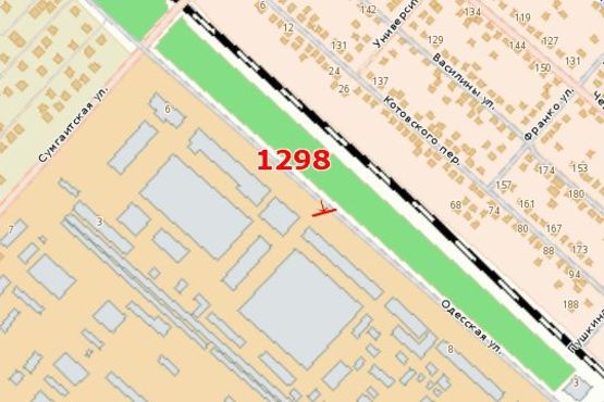 Схема рекламної площини за адресою Одеська вул., 11/3 (Автосалон "Mitsubishi")