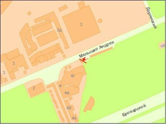 Схема рекламной плоскости по адресу Малышка ул., напротив "Детского мира" Схема рекламной плоскости по адресу Малышка ул., напротив "Детского мира"