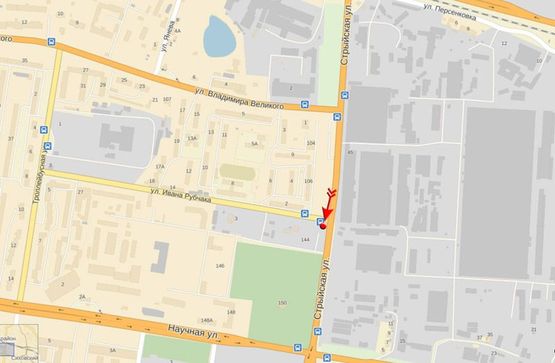 Схема рекламной плоскости по адресу Стрыйская ул / Рубчака ул, от центра