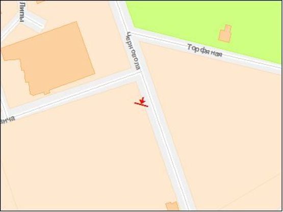 Схема рекламної площини за адресою Черновола В пр / Панча ул, в центр