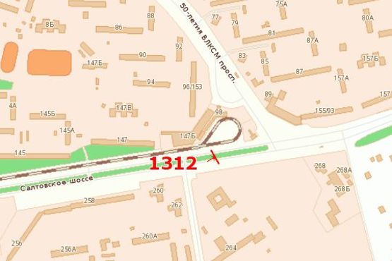 Схема рекламної площини за адресою Салтівське шосе, 264 Схема рекламної площини за адресою Салтівське шосе, 264