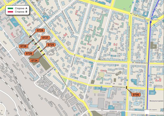 Схема рекламної площини за адресою Жилянская ул., 22 Схема рекламної площини за адресою Жилянская ул., 22