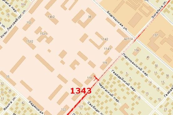 Схема рекламной плоскости по адресу Енгельса вул. (В’ячеслава Чорновола вул.), 118