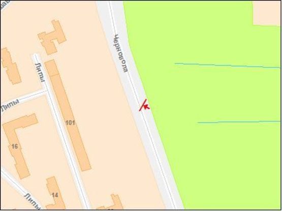 Схема рекламной плоскости по адресу Черновола В. пр. 101, из центра