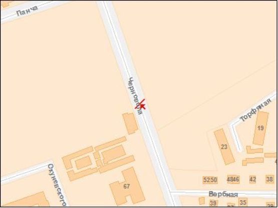 Схема рекламной плоскости по адресу Черновола В. пр. / Панча ул., из центра, Арсен, ТЦ Интерсити, Леопарт парк развлечений