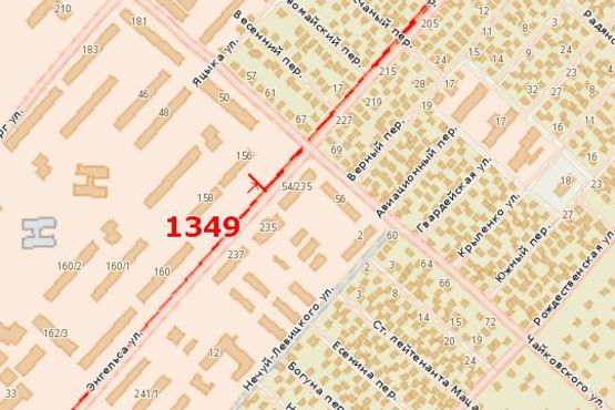 Схема рекламної площини за адресою Енгельса вул. (В’ячеслава Чорновола вул.), 156 Схема рекламної площини за адресою Енгельса вул. (В’ячеслава Чорновола вул.), 156