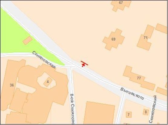 Схема рекламної площини за адресою Выговского ул., 100, вход в с-т ВАМ