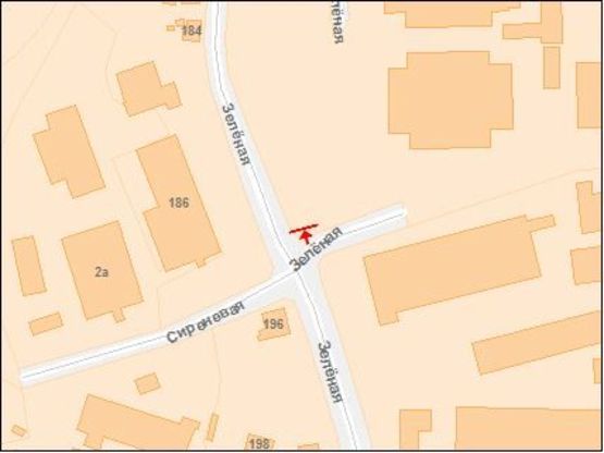 Схема рекламної площини за адресою Зеленая ул. 186 / Бузковая ул., в центр