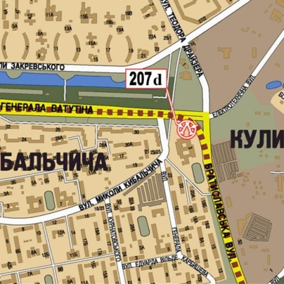 Схема рекламної площини за адресою Братиславская ул./Троещинский рынок (АЗС "ОККО", школа Милиции,сьезд с просп. Ватутина Ген. на ул. Братиславскую), призма