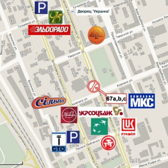 Схема рекламної площини за адресою Красноармейская ул., 128, (сквер им Г.Гонгадзе, салон "Yamaha", СШ№130), в направ. Краснозвездного прос., призма правая