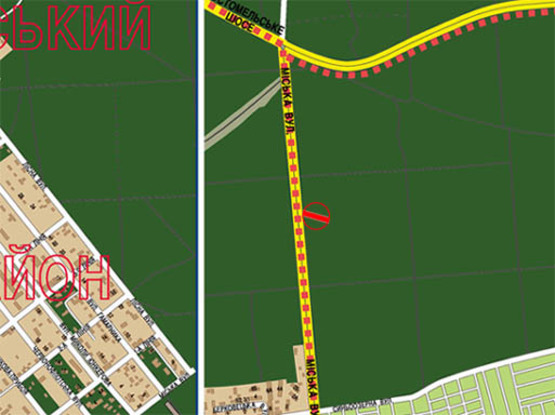Схема рекламної площини за адресою Городская ул. (выезд на Пущу-Водицу, за АЗС) в сторону Гостомельского шоссе из Киева Схема рекламної площини за адресою Городская ул. (выезд на Пущу-Водицу, за АЗС) в сторону Гостомельского шоссе из Киева