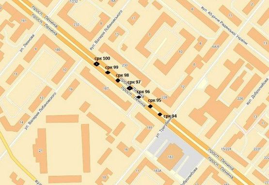 Схема рекламной плоскости по адресу вул. Трегубенка — вул. Лобановського Схема рекламной плоскости по адресу вул. Трегубенка — вул. Лобановського