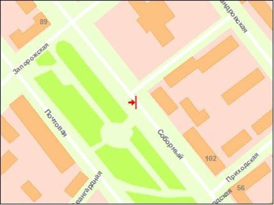 Схема рекламной плоскости по адресу вул. Запорізька — вул. Приходська Схема рекламной плоскости по адресу вул. Запорізька — вул. Приходська