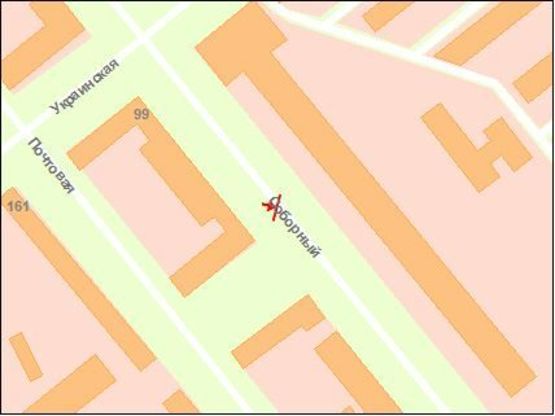 Схема рекламной плоскости по адресу вул. Українська — вул. Запорізька