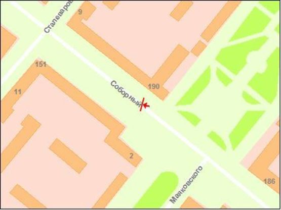 Схема рекламной плоскости по адресу вул. Сталеварів — вул. Маяковського