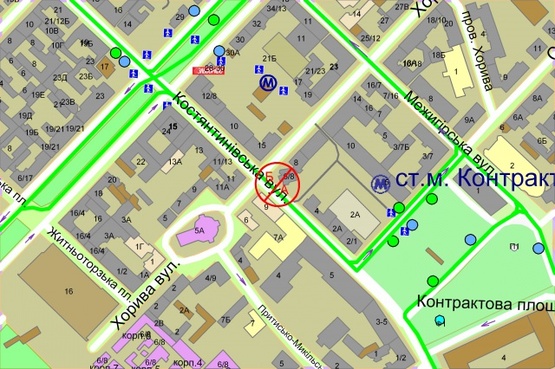 Схема рекламной плоскости по адресу вул. Костянтинівська, 6/8