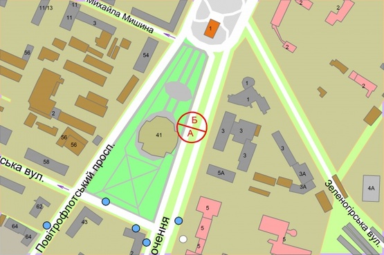 Схема рекламної площини за адресою Народного Ополчення,3  розподілювач  (лівий)