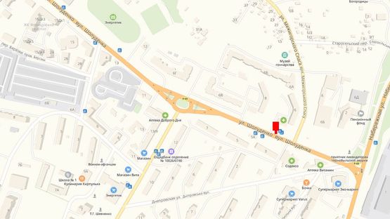 Схема рекламної площини за адресою Ул. Шолуденко, остановка "Ул. Шолуденко"