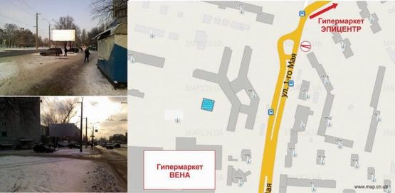 Схема рекламної площини за адресою вул. 1-го Травня, 167-А Схема рекламної площини за адресою вул. 1-го Травня, 167-А