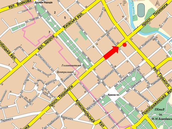 Схема рекламної площини за адресою проспект Победы, 103, маг Америка (сторона А)